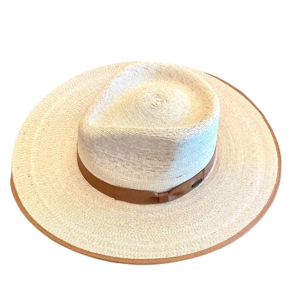 Brixton Jo Palm Straw Rancher Fedora Hat